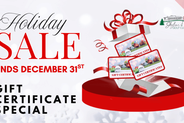Header announcing the Holiday Sale gift certificate special and the date it ends